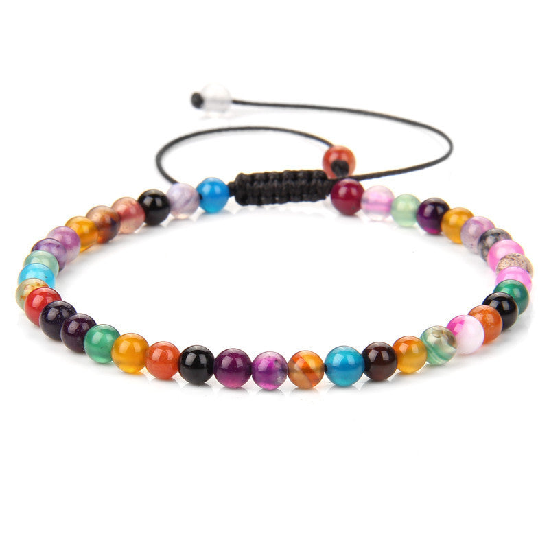 Adjustable Natural Raw Gemstone Beading Bracelet