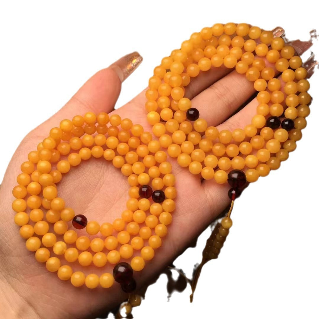 Natural Beeswax 108 Buddha Beaded Necklace Accessories