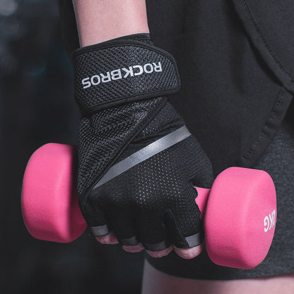 Fitness exercise half finger gloves