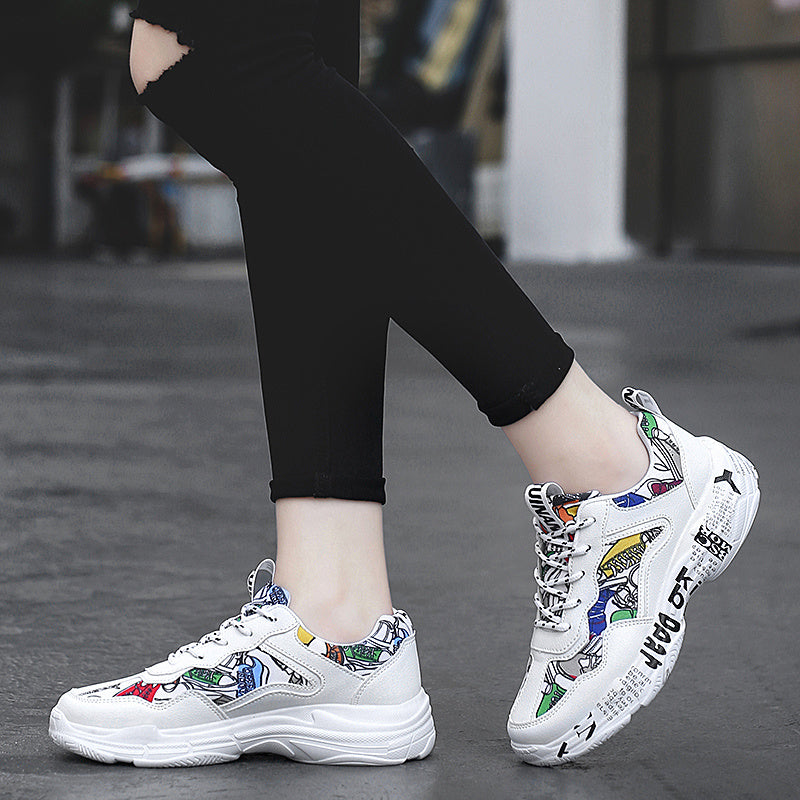 Fashion Floral Sneakers Graffiti Shoes