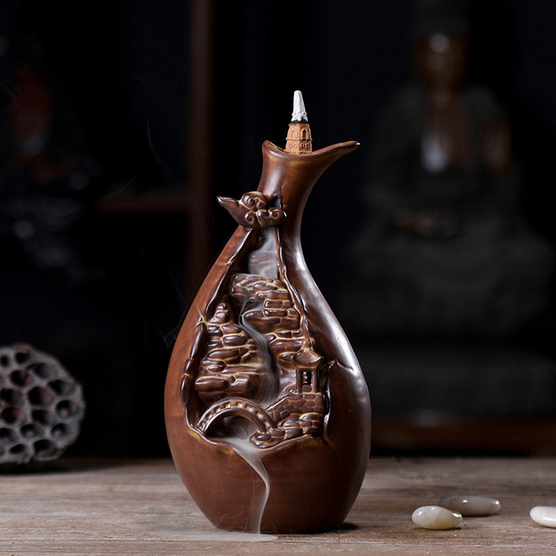 Back Flow Incense Burner Ceramic Aroma Diffuser