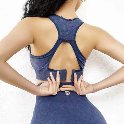 Running Shockproof Gathers Stereotyped Vest-style Anti-sagging Fitness Yoga Bra Set