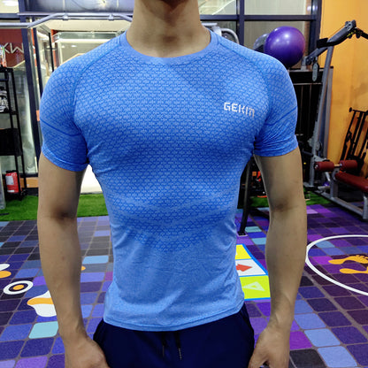 Men's Elastic Leisure Running Equipment Exercise T-shirt