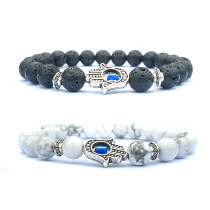 Bergamot evil eye stone bracelet