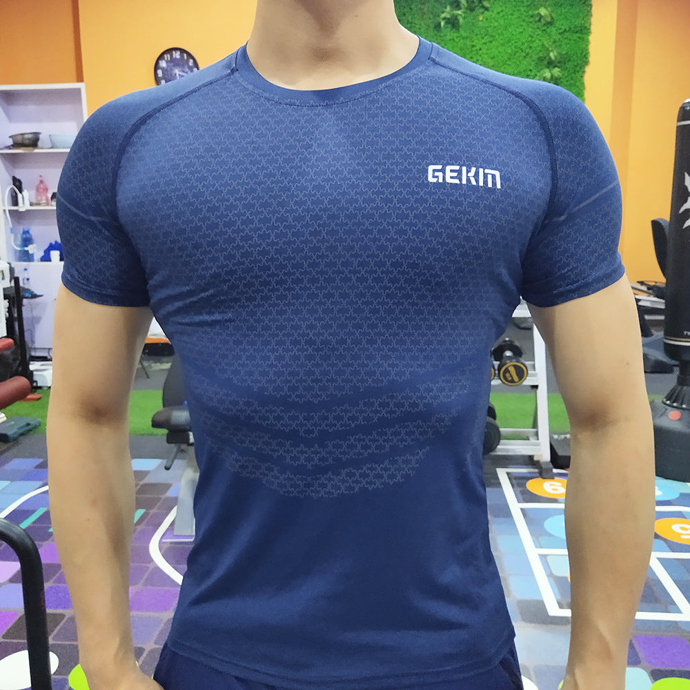 Men's Elastic Leisure Running Equipment Exercise T-shirt