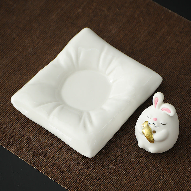 Adorable Rabbit Offers Incense Cute Incense Insert Small Incense Burner Ceramic