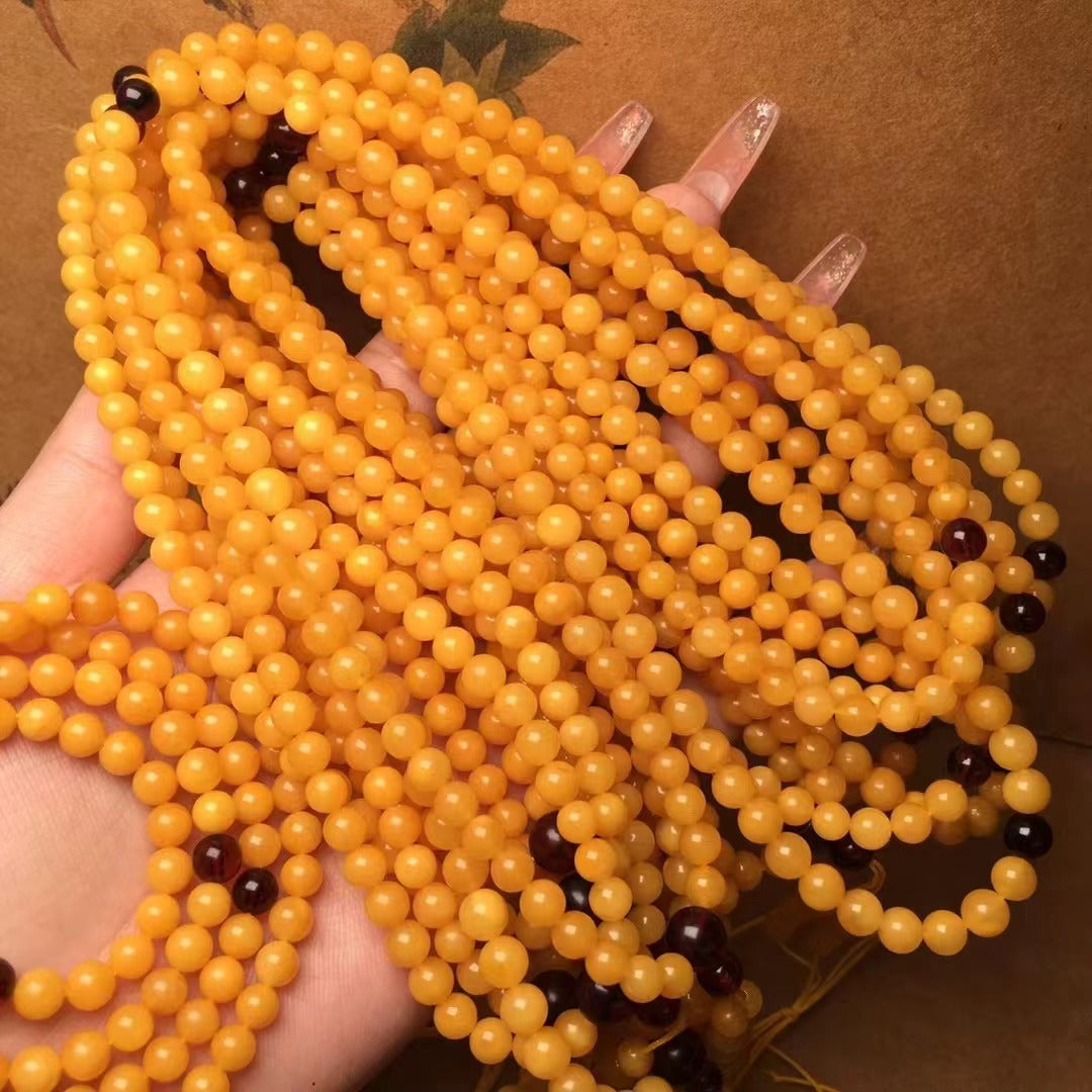 Natural Beeswax 108 Buddha Beaded Necklace Accessories