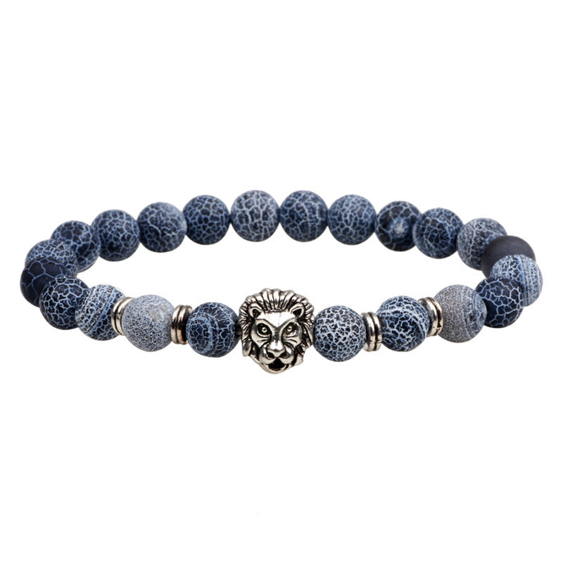 Natural Stone Owl Head Yoga Bracelet