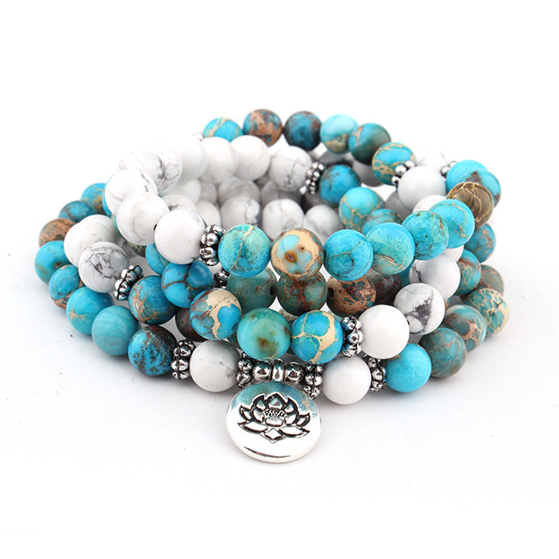 108 Natural White Turquoise Bracelets