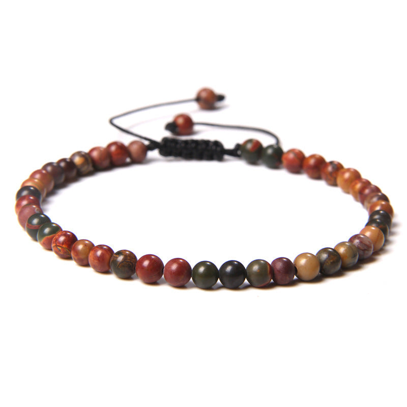 Adjustable Natural Raw Gemstone Beading Bracelet