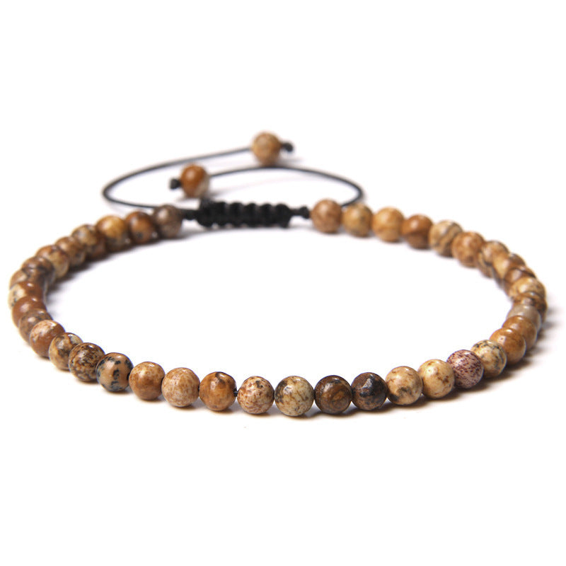 Adjustable Natural Raw Gemstone Beading Bracelet