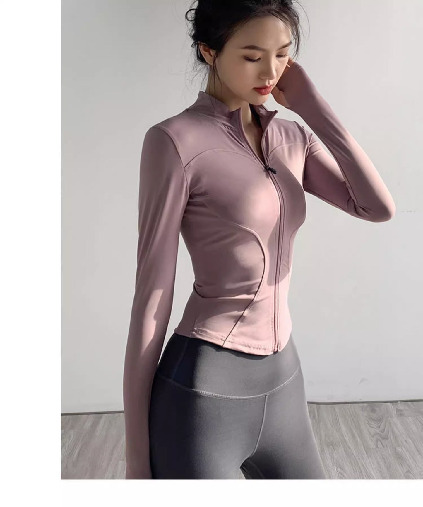 Quick Drying Clothes Exercise Coat Women's Skinny Yoga Clothes Long Sleeve Top