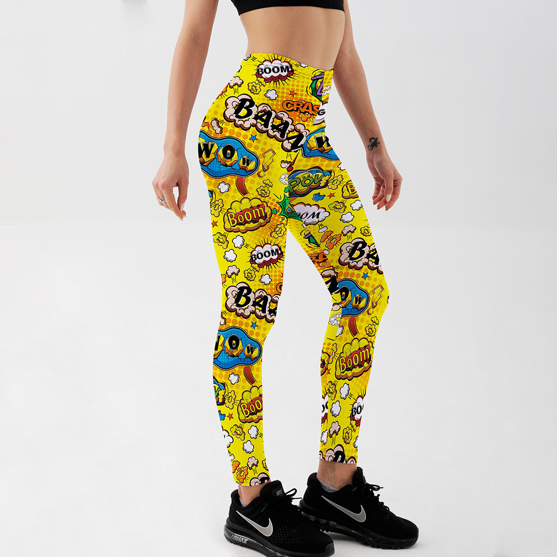 Printed Anime Leggings Women Slim Fit Exercise Feet Pants