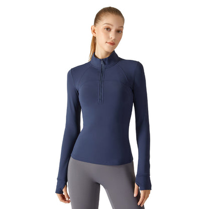 Velvet Hoodie Long Sleeve Yoga Workout Clothes Fitness Running Exercise Coat