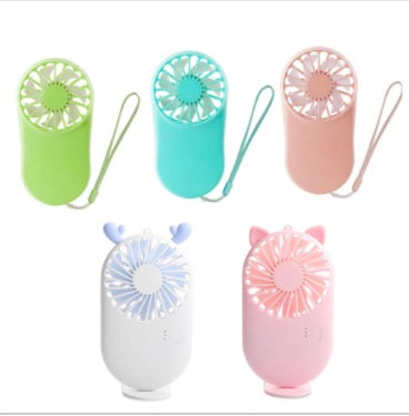 Summer 1pc Cute Portable Mini Fan Handheld USB Chargeable Desktop Fans 3 Mode Adjustable Summer Cooler For Outdoor Travel Office