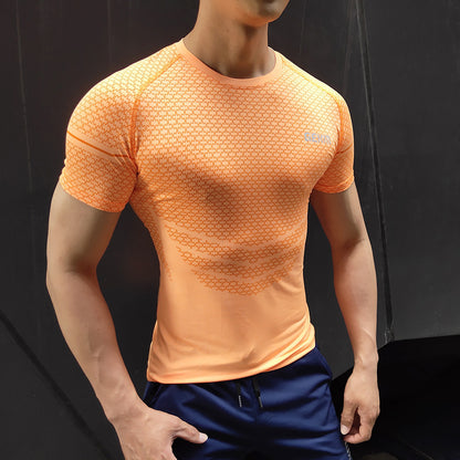 Men's Elastic Leisure Running Equipment Exercise T-shirt