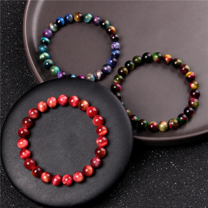 Natural Stone Color Scattered Beads 8mm Bead Bracelets