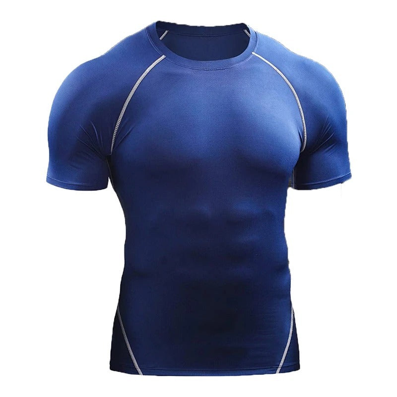 Workout Clothes Short Sleeve Men Quick Drying Clothes Exercise Running T-shirt