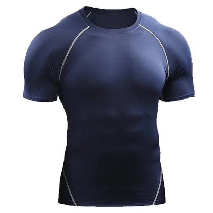 Workout Clothes Short Sleeve Men Quick Drying Clothes Exercise Running T-shirt