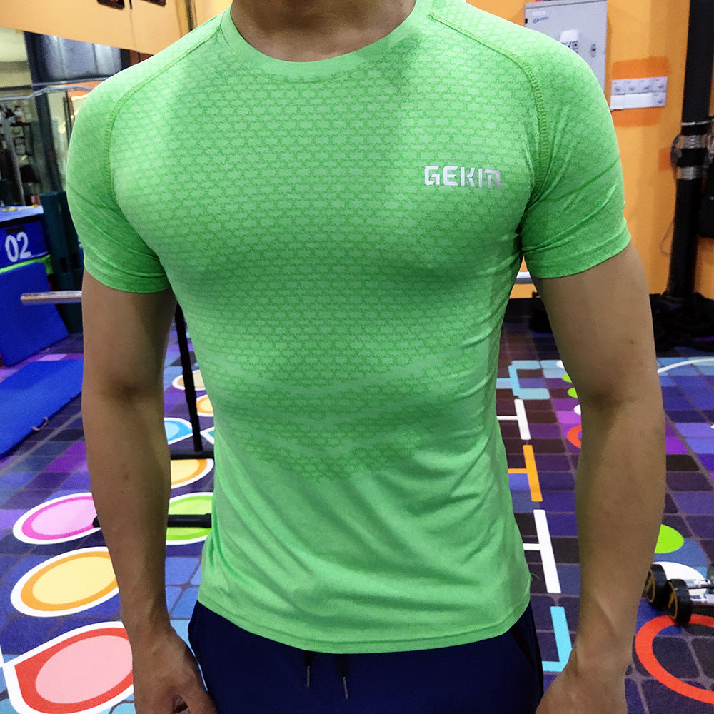 Men's Elastic Leisure Running Equipment Exercise T-shirt