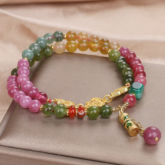 Natural Jade Color Tourmaline Bracelet For Women