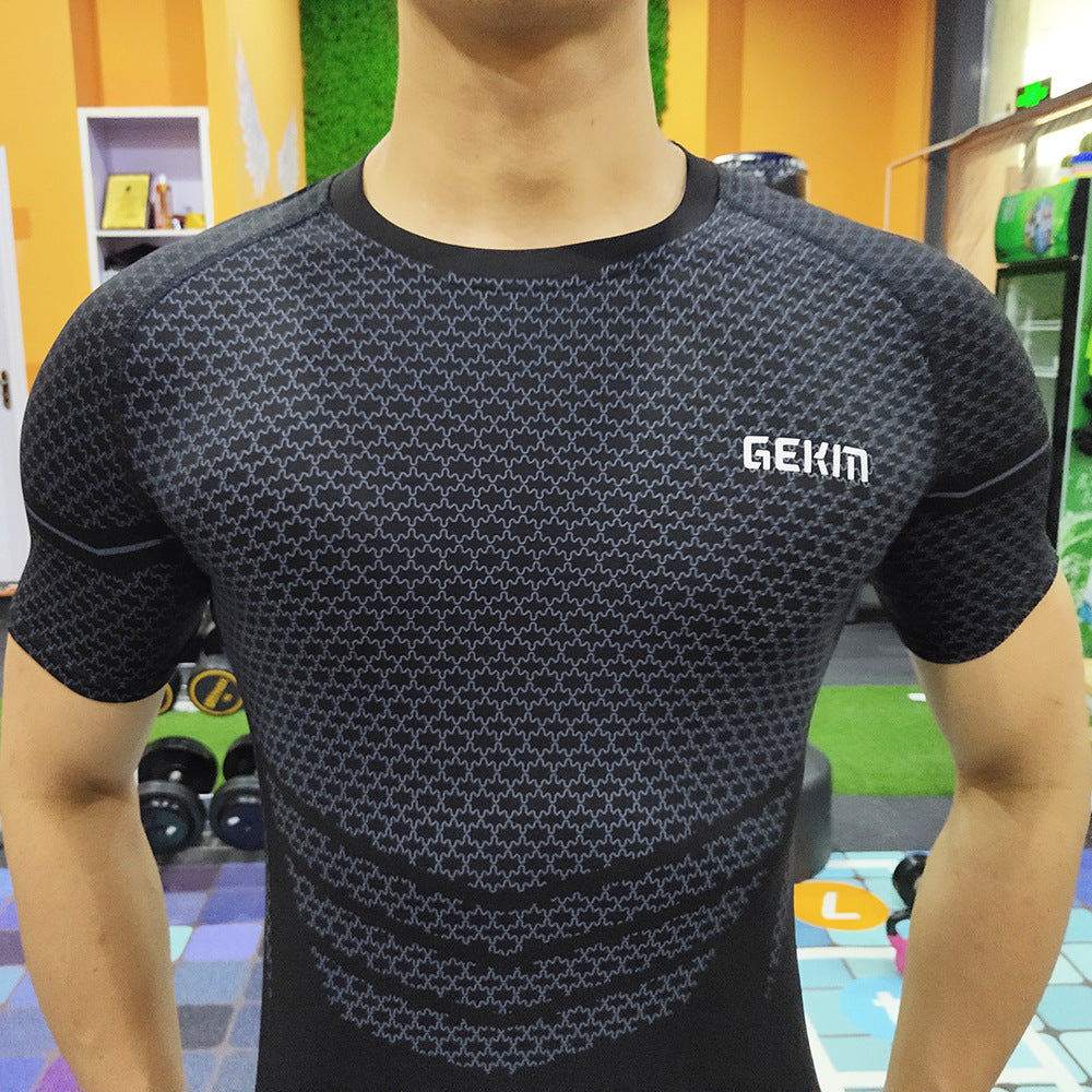 Men's Elastic Leisure Running Equipment Exercise T-shirt