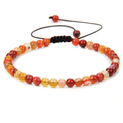 Adjustable Natural Raw Gemstone Beading Bracelet