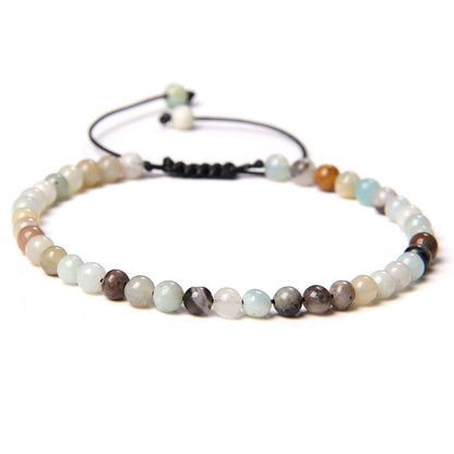 Adjustable Natural Raw Gemstone Beading Bracelet