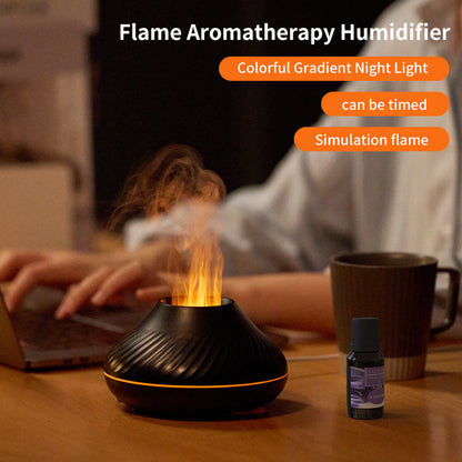 RGB 130ML Flame Humidifier Diffuser Aroma Essential Oil Fire Flame Aroma Diffuser