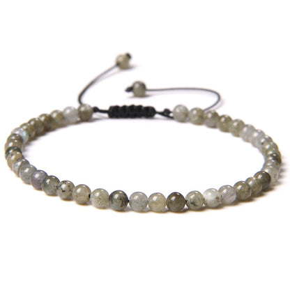 Adjustable Natural Raw Gemstone Beading Bracelet