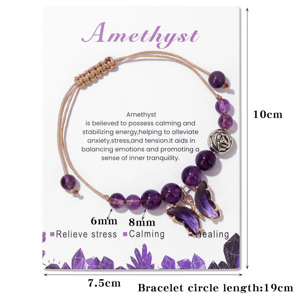 Women's Natural Stone Bracelet Amethyst