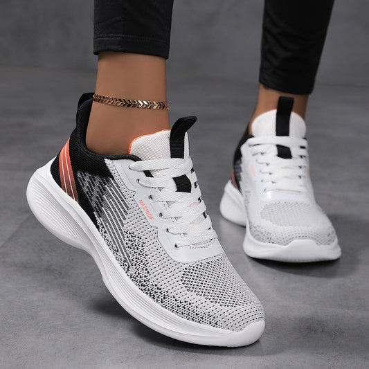 Zapatos deportivos Flyknit de fondo suave para mujer, ligeros