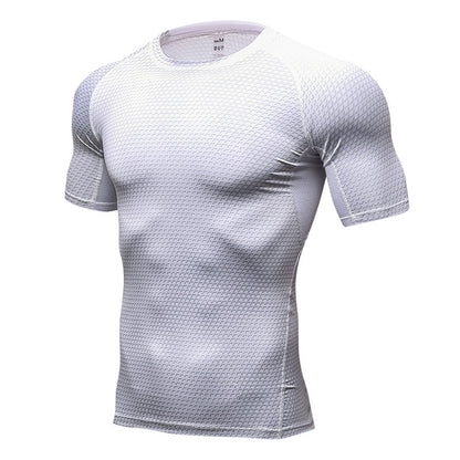 Men's Short Sleeve Quick Drying Clothes 3D Printing Fitness Running Training