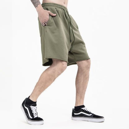 Solid Color Loose Edge Loose Leisure Sports Shorts