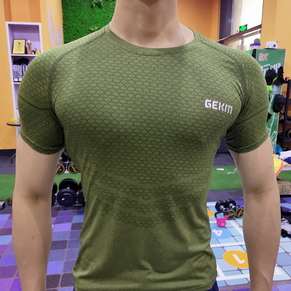 Men's Elastic Leisure Running Equipment Exercise T-shirt