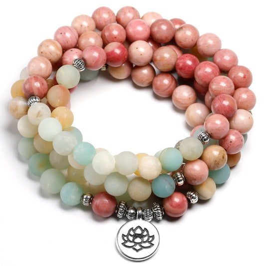 108 Natural Stone Red Pattern Bracelets