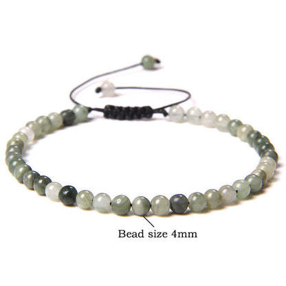 Adjustable Natural Raw Gemstone Beading Bracelet