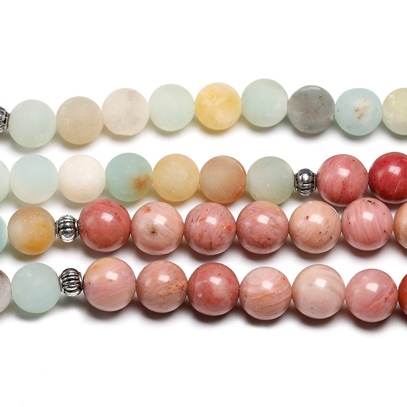 108 Natural Stone Red Pattern Bracelets