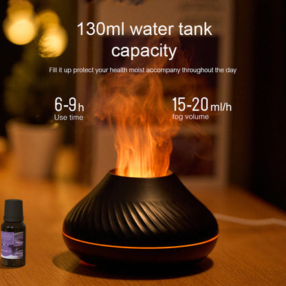 RGB 130ML Flame Humidifier Diffuser Aroma Essential Oil Fire Flame Aroma Diffuser