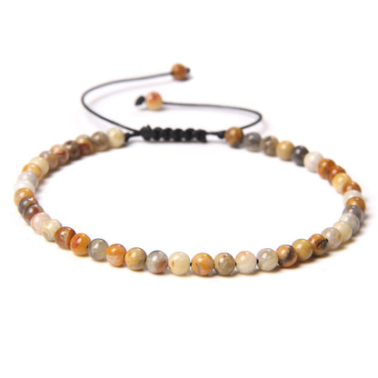 Adjustable Natural Raw Gemstone Beading Bracelet