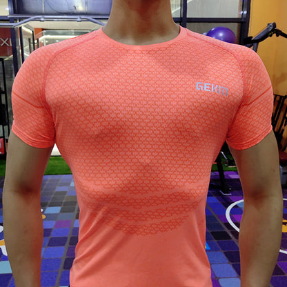 Men's Elastic Leisure Running Equipment Exercise T-shirt