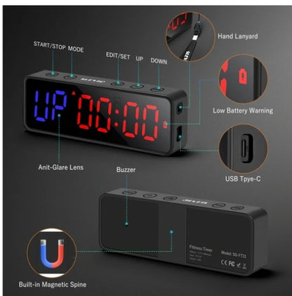 Fitness Timer Exercise Clock LED Exercise Meter