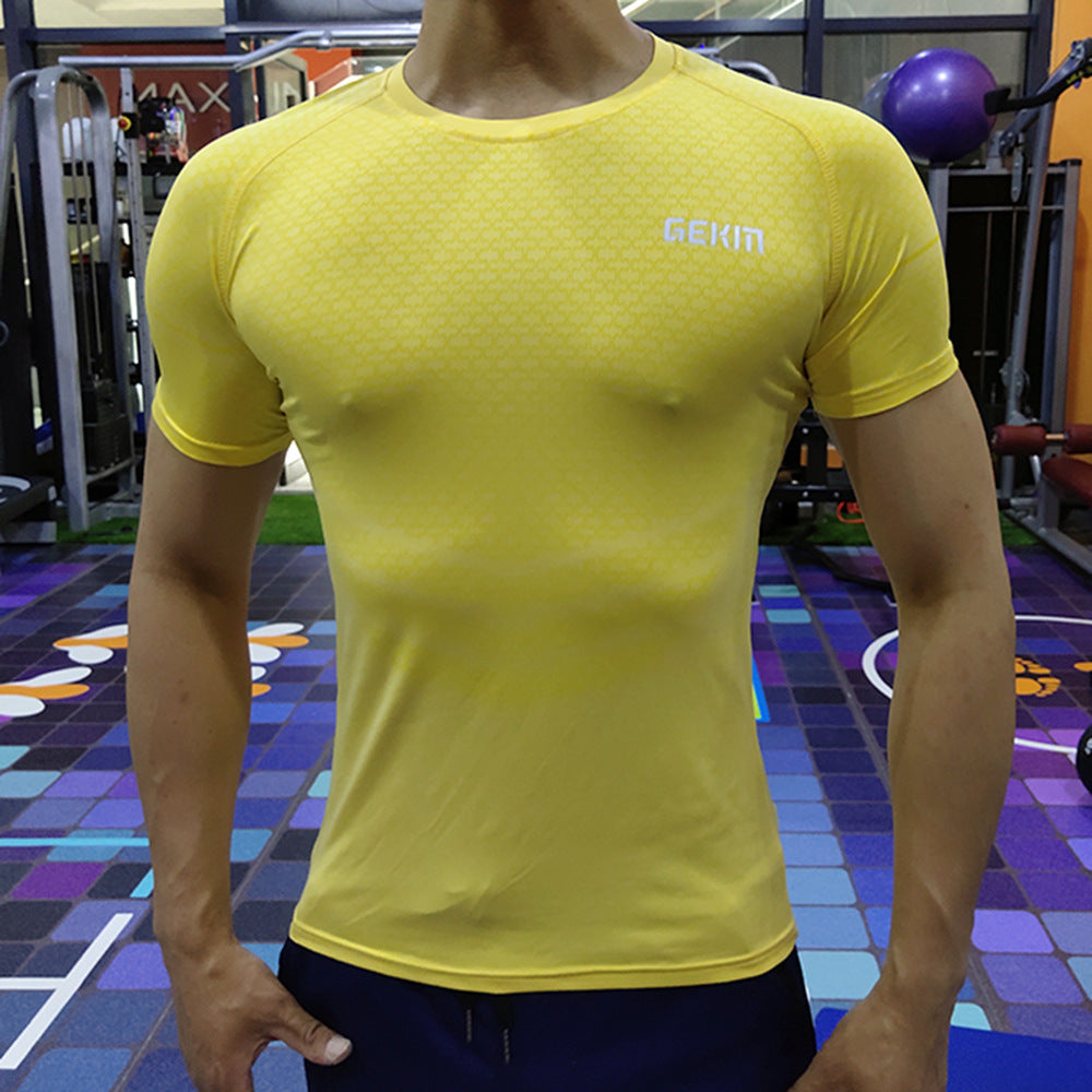 Men's Elastic Leisure Running Equipment Exercise T-shirt