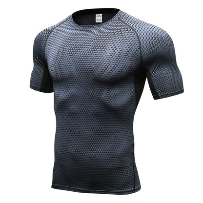 Men's Short Sleeve Quick Drying Clothes 3D Printing Fitness Running Training